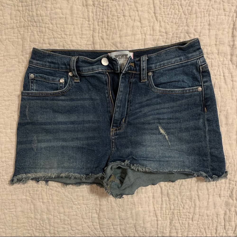 VS Pink blue jean shorts